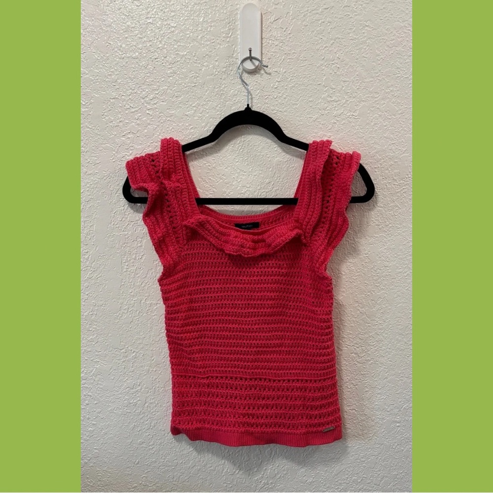 Nautica Pink Crochet Tank Top